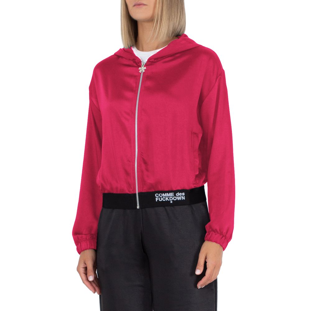 Fuchsiafarbener Polyesterpullover