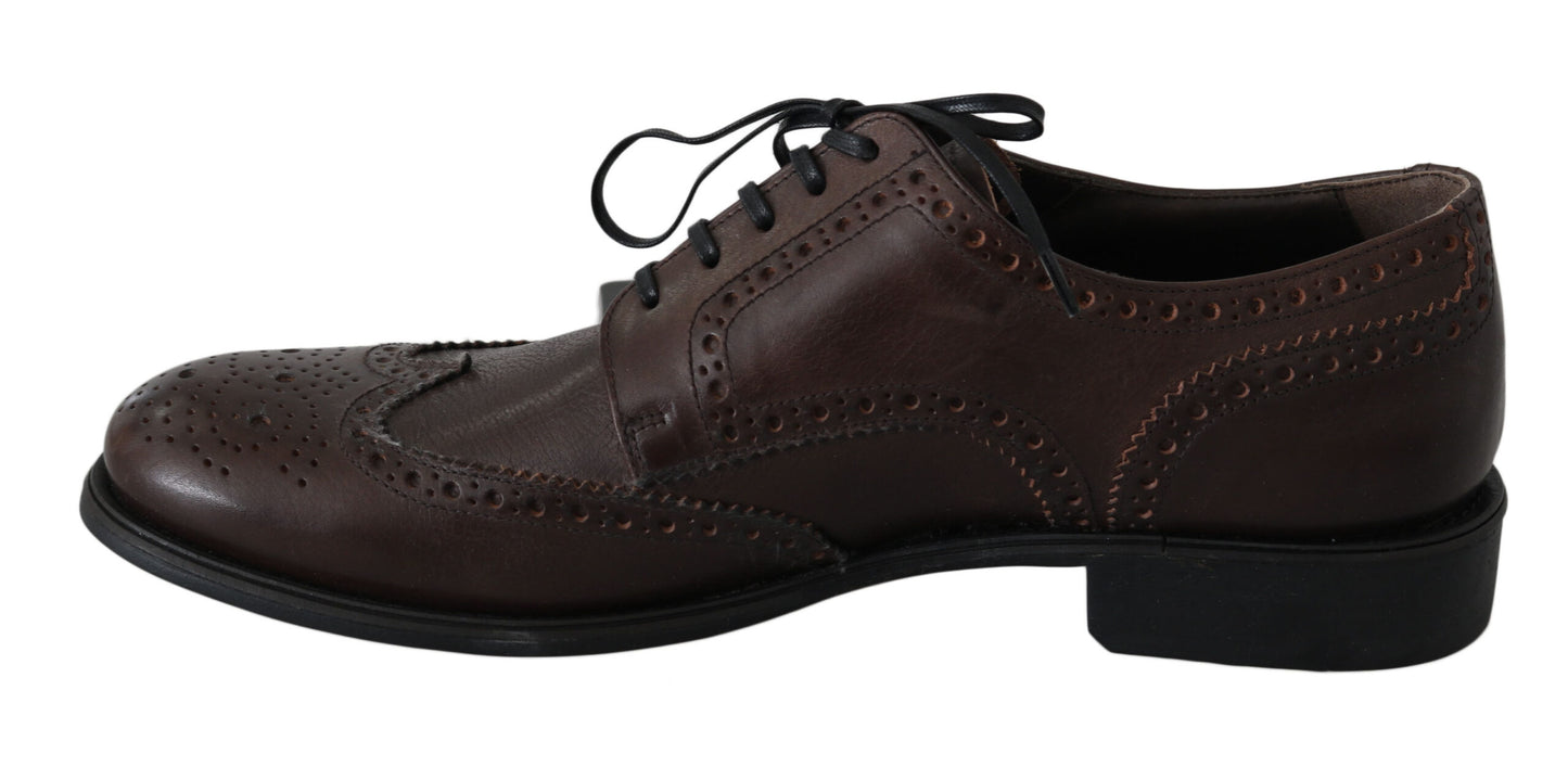 Elegant Brown Leather Derby Brogues