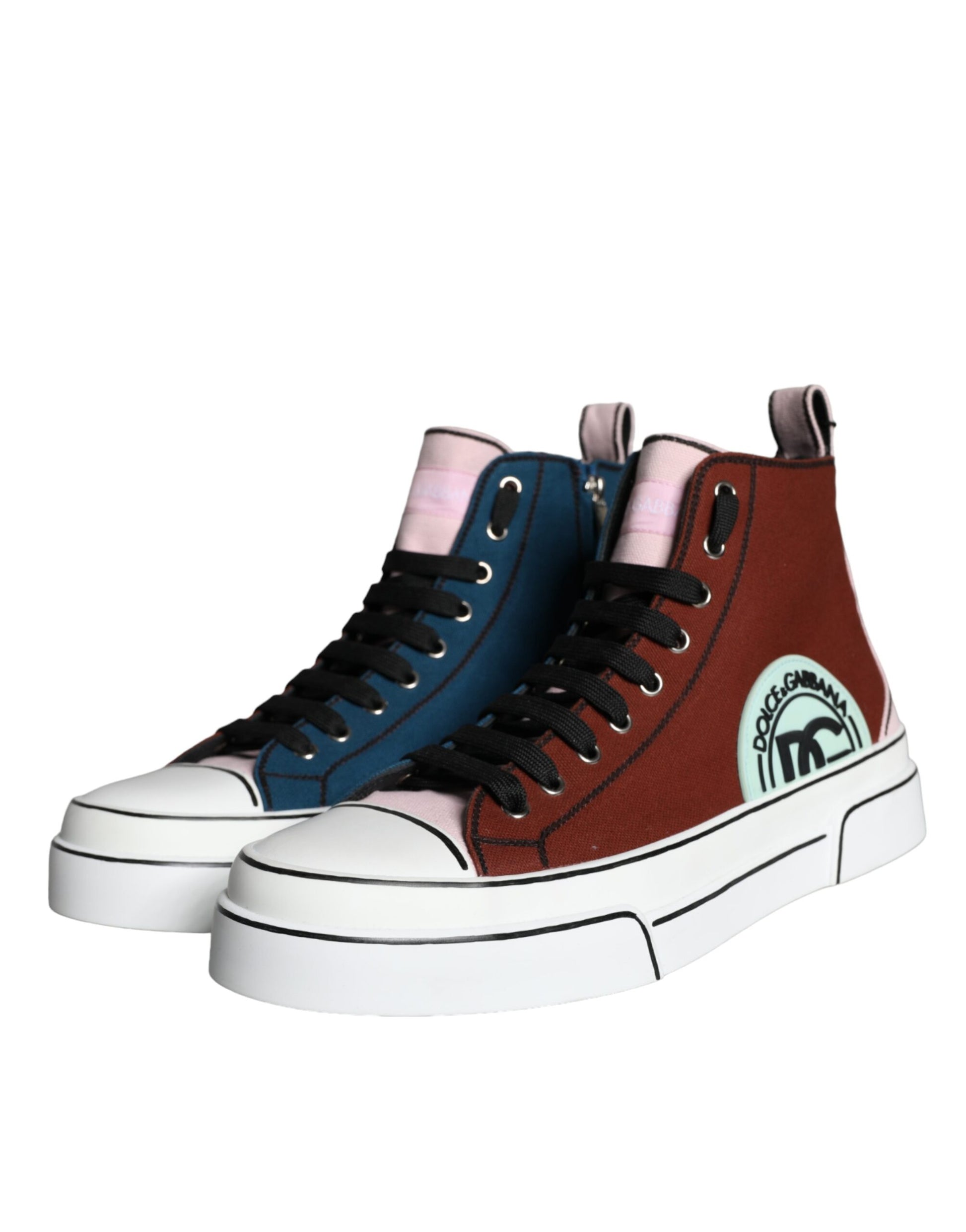 Mehrfarbige Patchwork High Top Sneaker