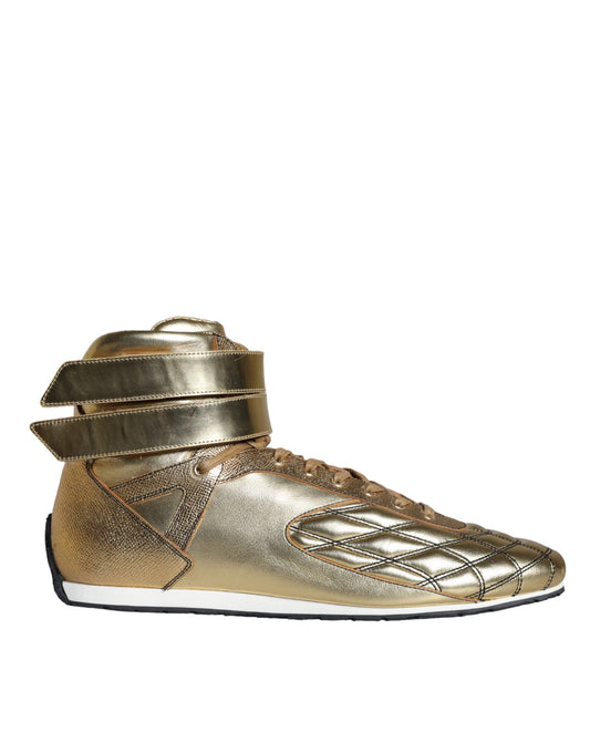 Goldfarbene Sartoria High Top Sneakers aus Leder