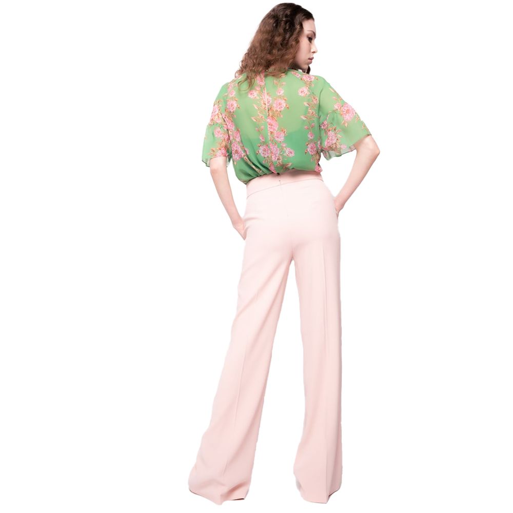 Pink Polyester Women's Pant