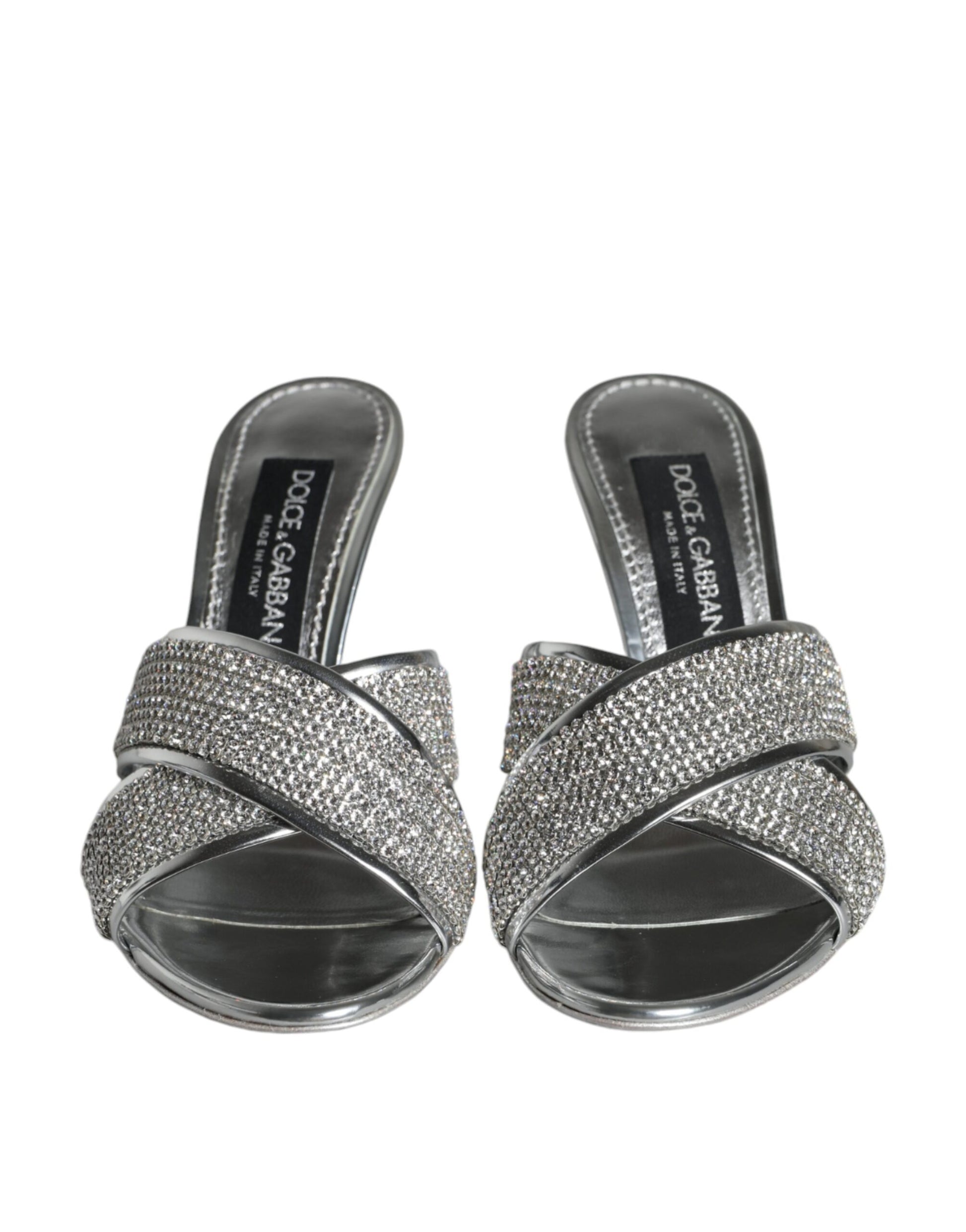 Silber Kristalle Keira Heels Slides Schuhe