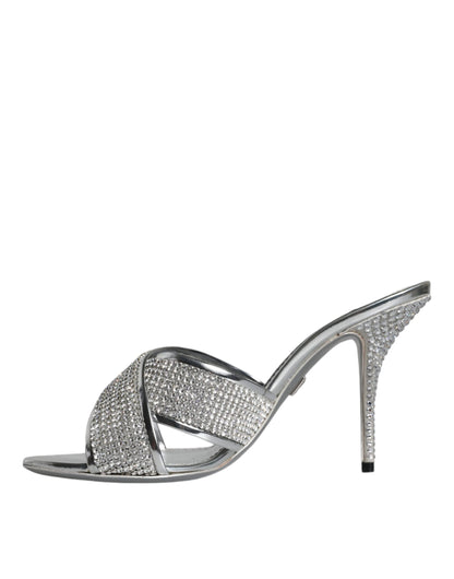 Silber Kristalle Keira Heels Slides Schuhe