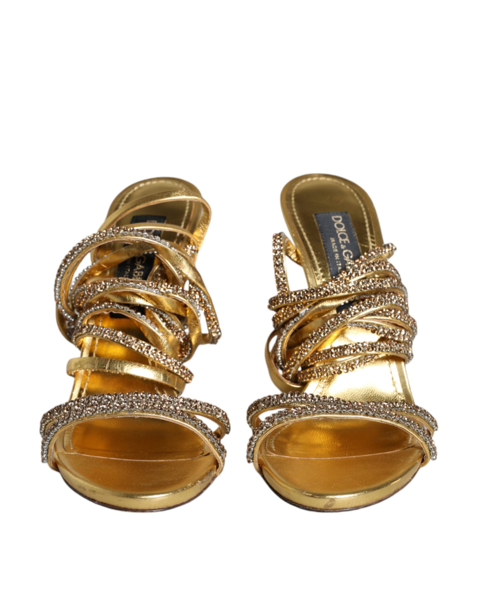 Gold Crystals Keira Heels Sandals Shoes