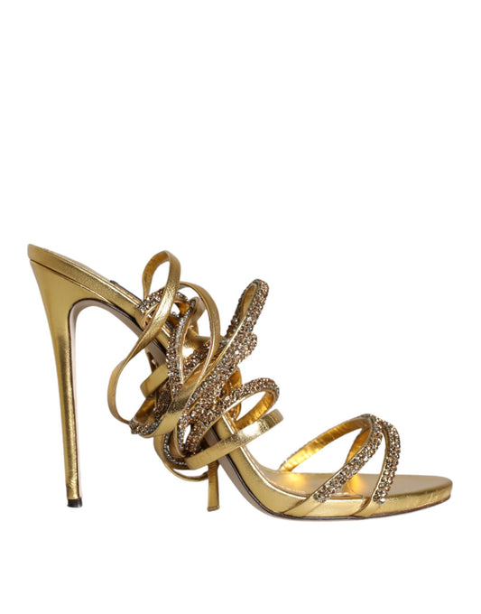 Gold Kristalle Keira Heels Sandalen Schuhe