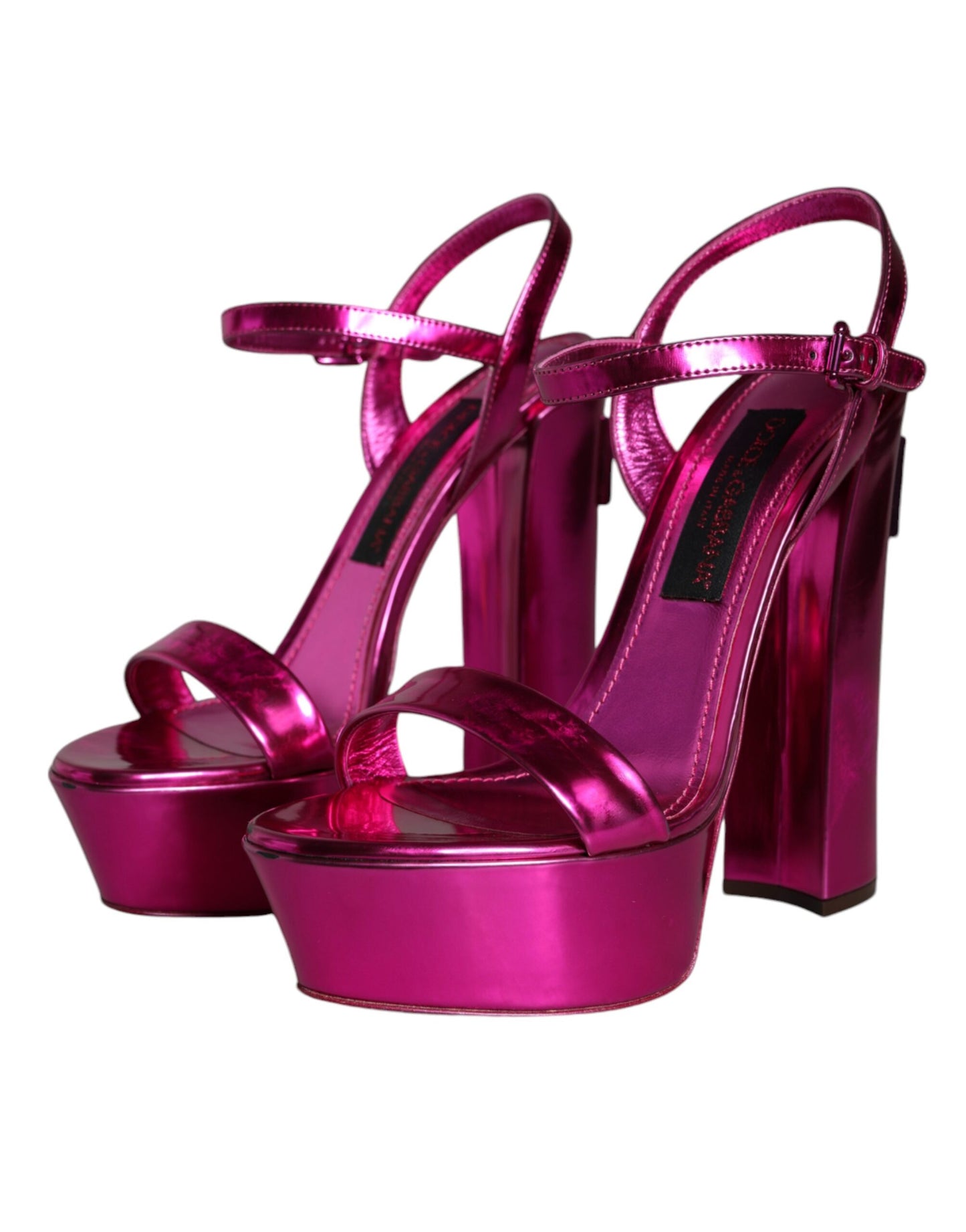 Fuchsia Leather Platform Logo Keira Sandals Shoes