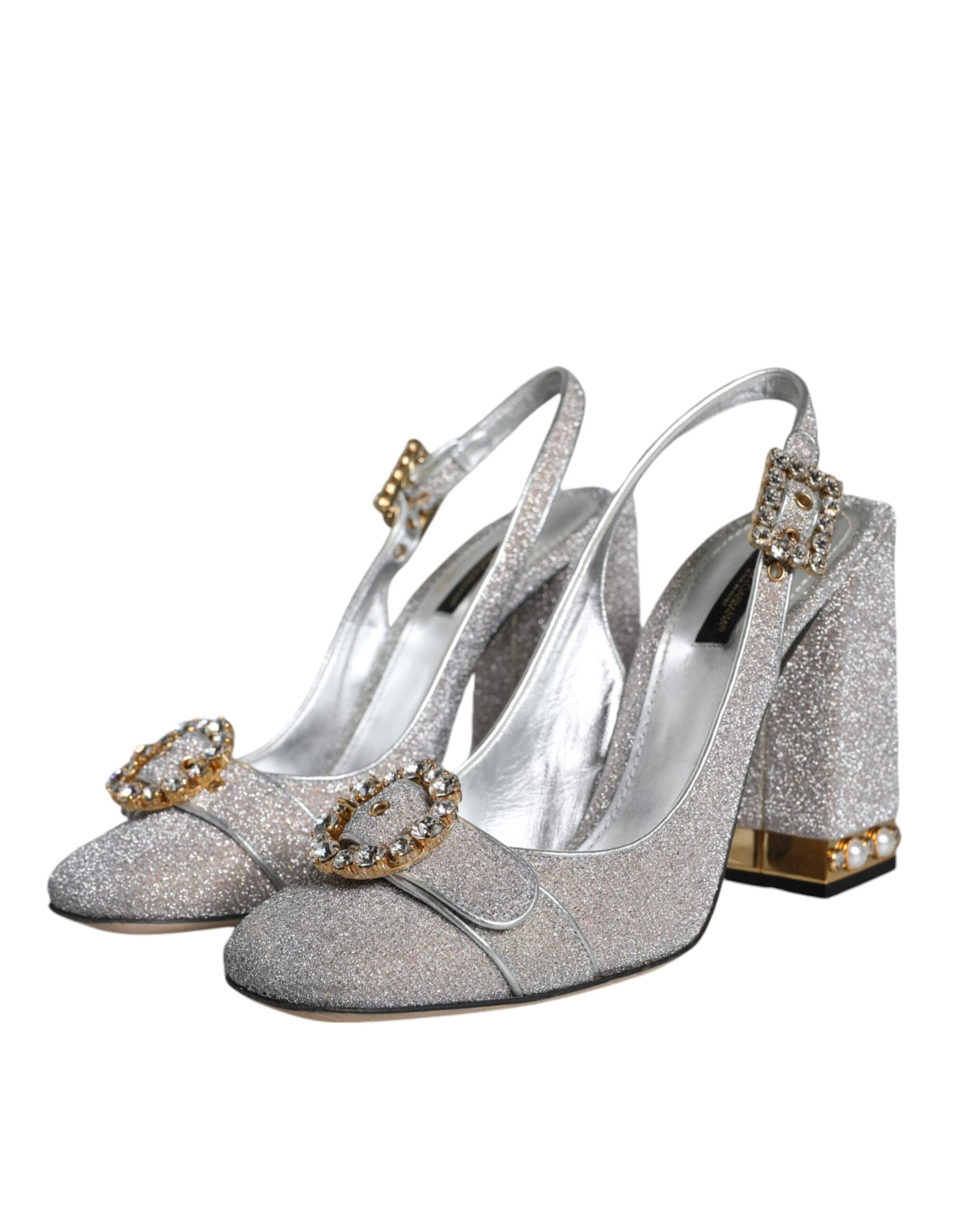 Silber Kristall Slingback Heels Sandalen Schuhe