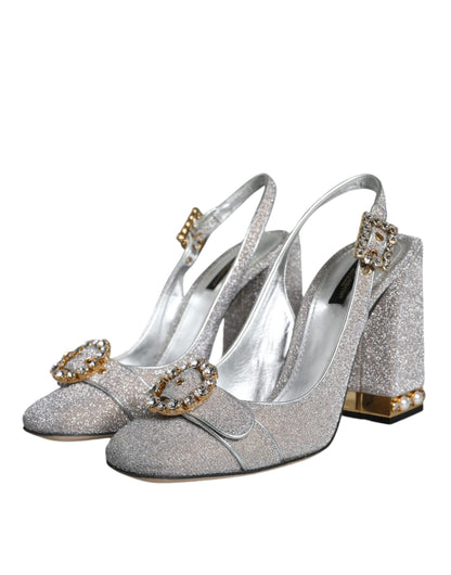 Silber Kristall Slingback Heels Sandalen Schuhe