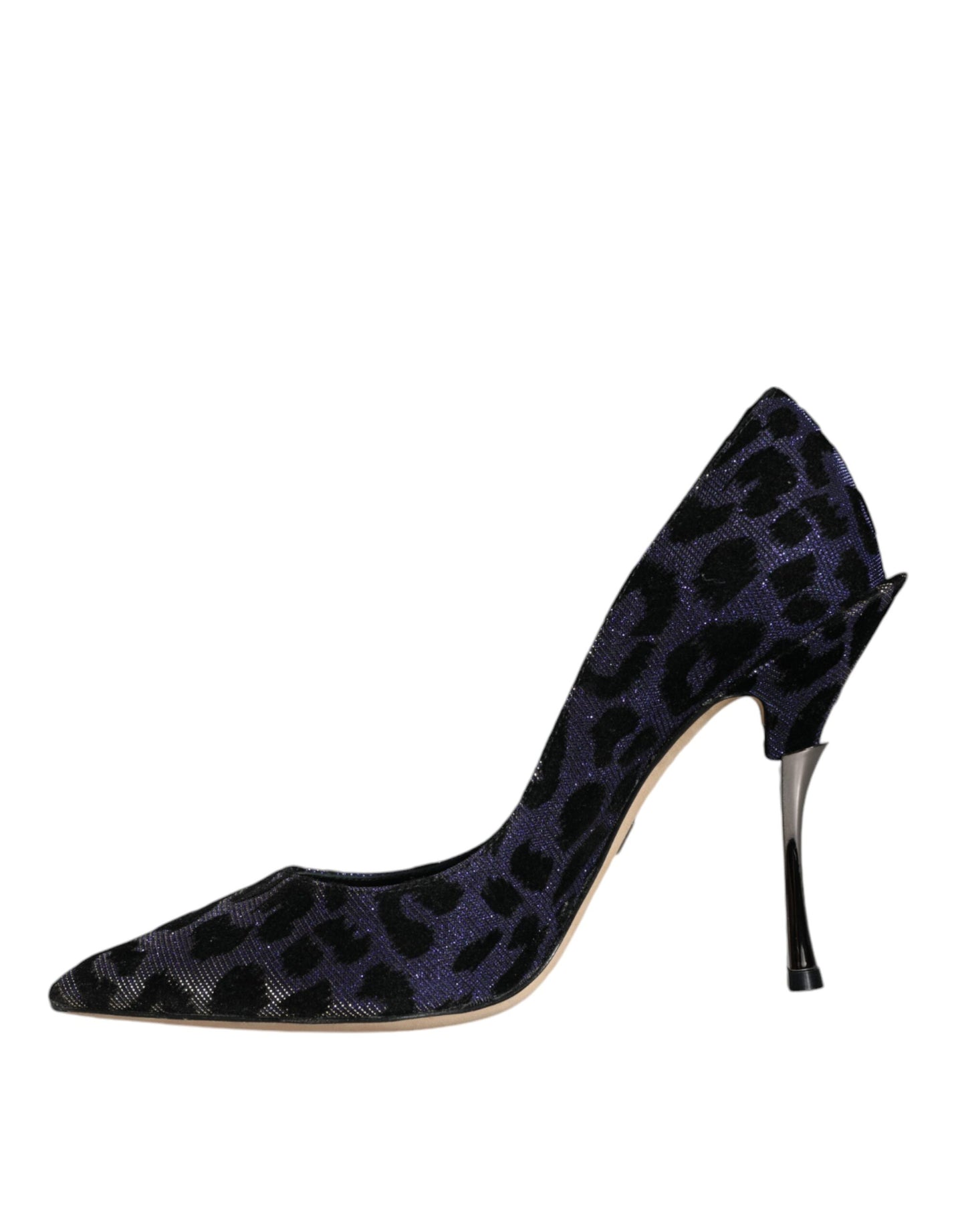 Violette Leoparden Lurex High Heels Pumps Schuhe