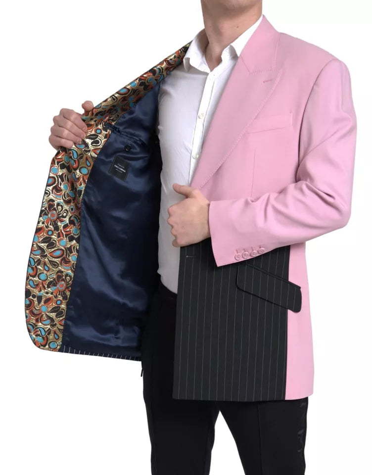 Mehrfarbiger einreihiger Blazer im Patchwork-Stil