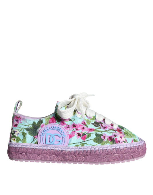 Mehrfarbige Espadrilles-Sneakers aus Canvas mit Blumenmuster