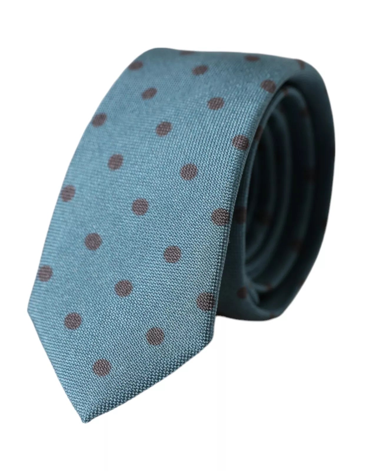 Green Black Polka Dot Silk Adjustable Men Tie