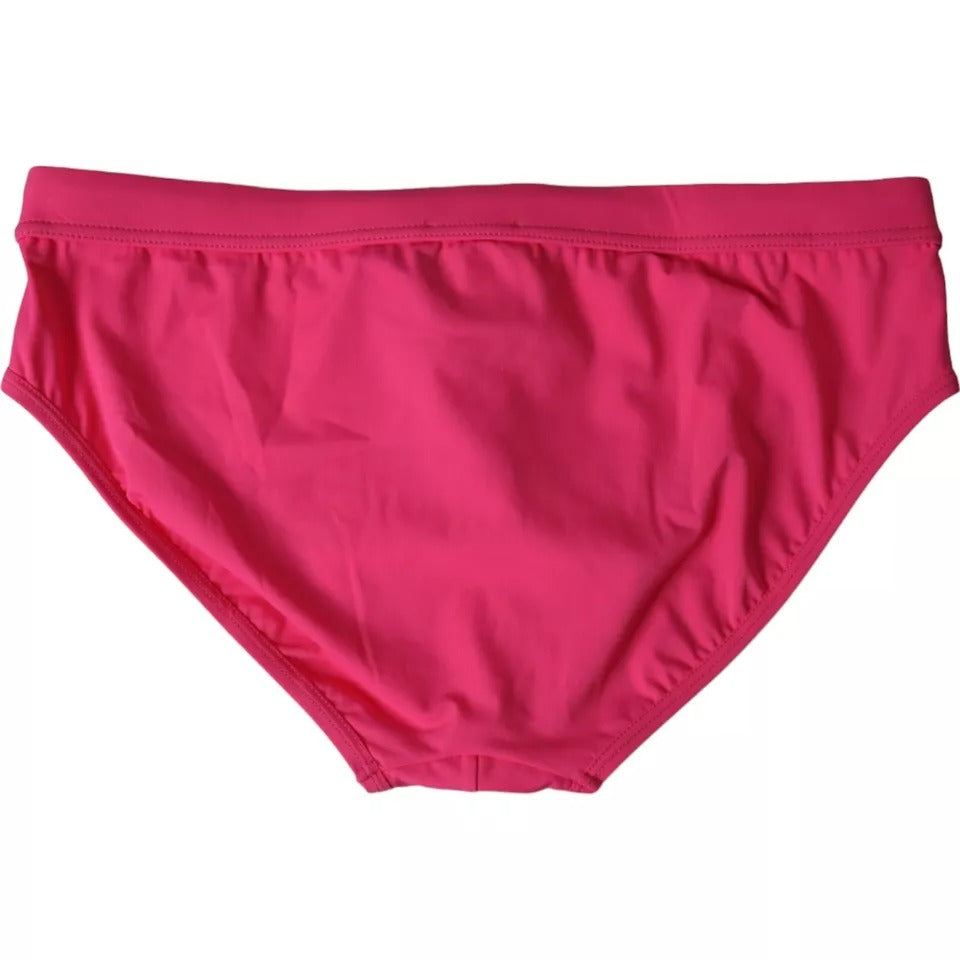 Rosa Nylon DG Logo Beachwear Brief Bademode Männer