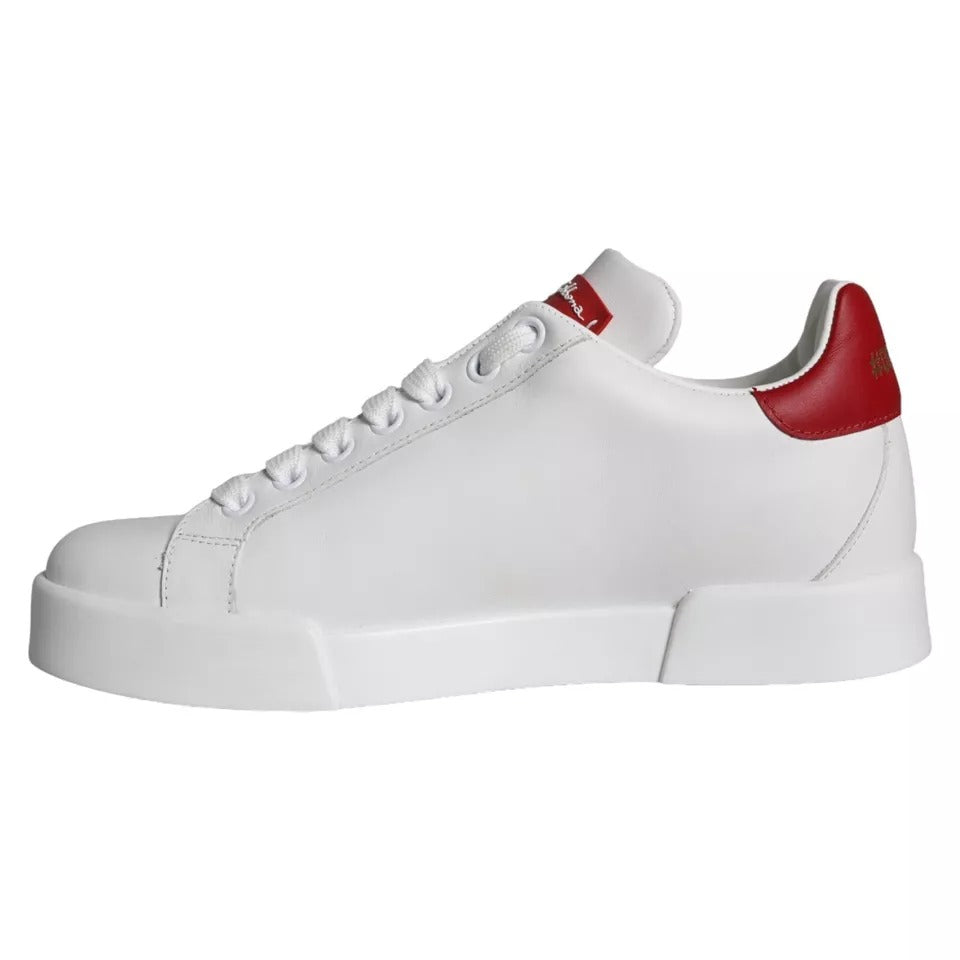 White Patch Calfskin Nappa Portofino Sneakers Shoes