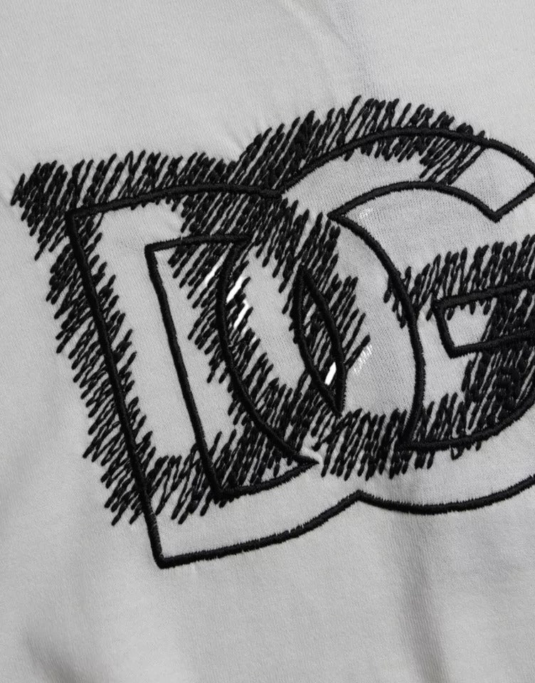 Weißes T-Shirt mit Rundhalsausschnitt und kurzen Ärmeln und Logo