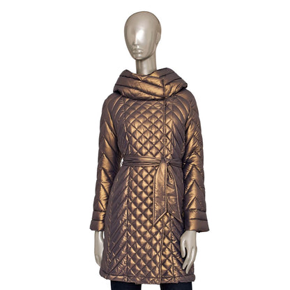 Brown Polyester Women Coat