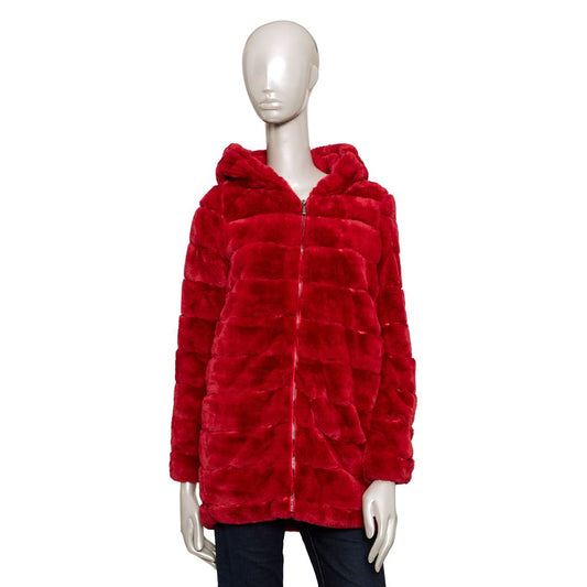 Red Polyester Women's Jacket