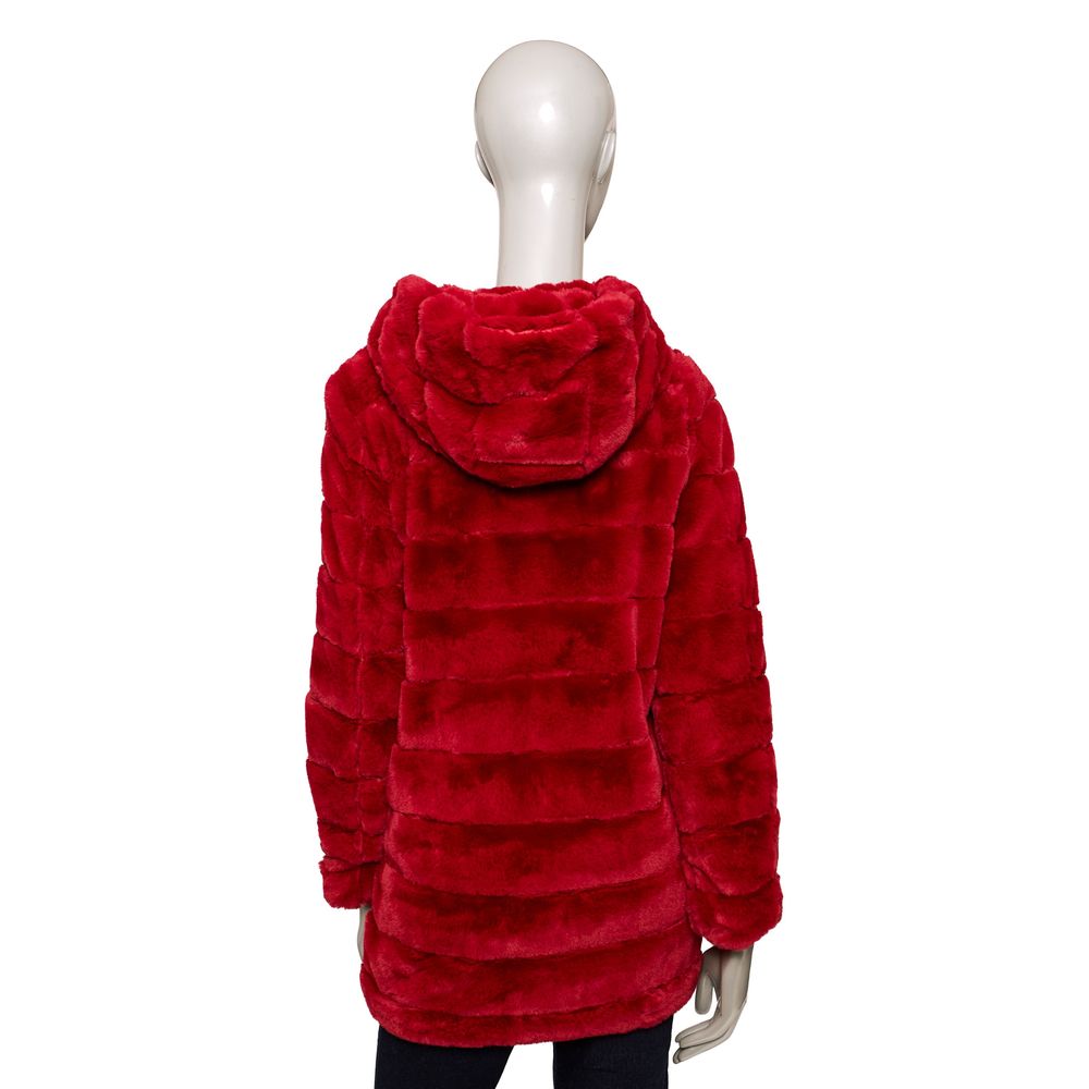 Red Polyester Women's Jacket