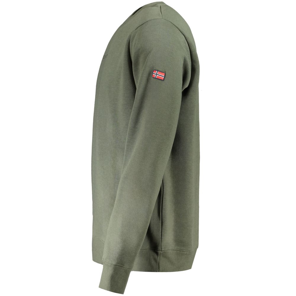 Green Cotton Men Sweater