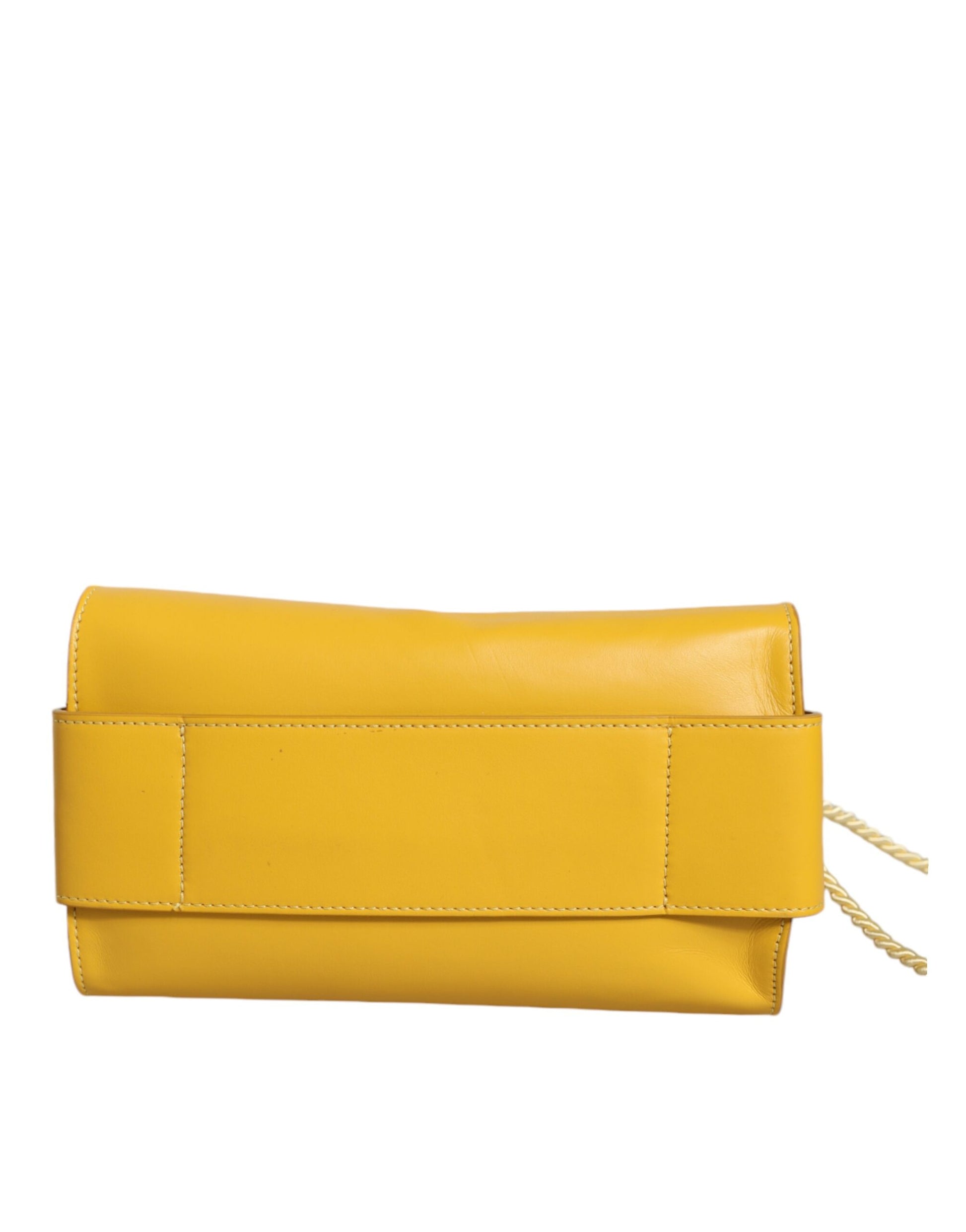 Yellow Leather Shoulder Strap Top Handle Bag