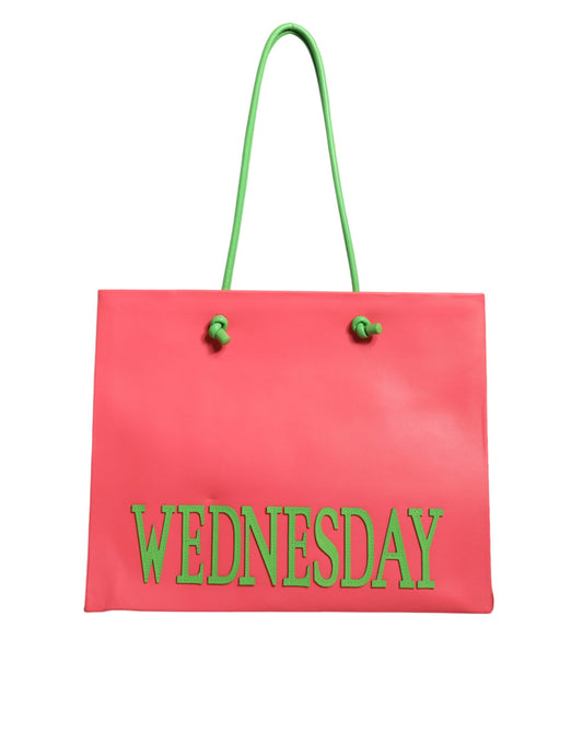 Einkaufstasche „Weekend Wednesday“ aus Leder in Rosa