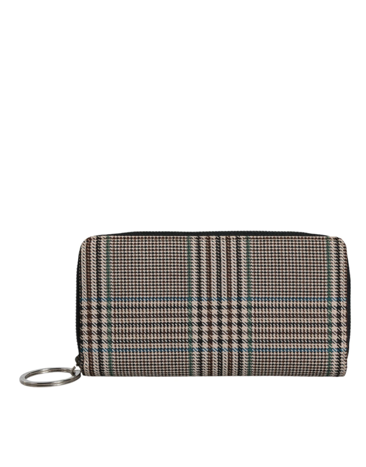 Mehrfarbige Clutch mit Hahnentrittmuster und Rundum-Reißverschluss