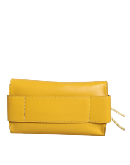 Yellow Leather Shoulder Strap Top Handle Bag