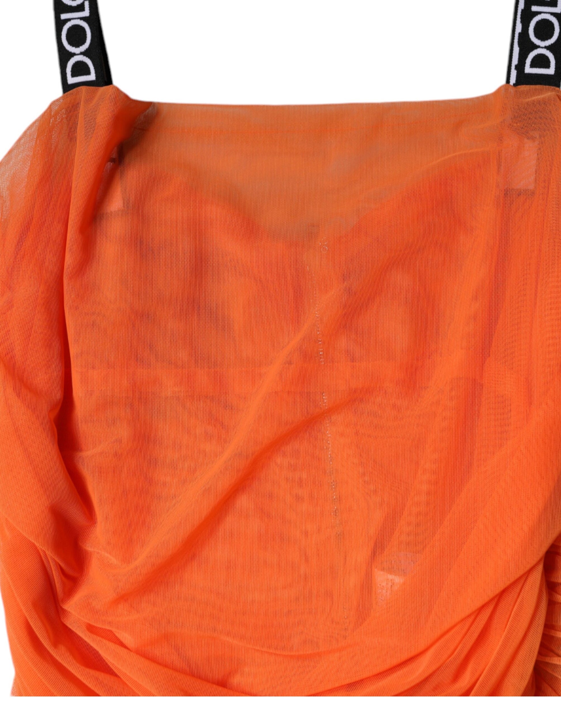 Oranges, figurbetontes Minikleid aus Nylon