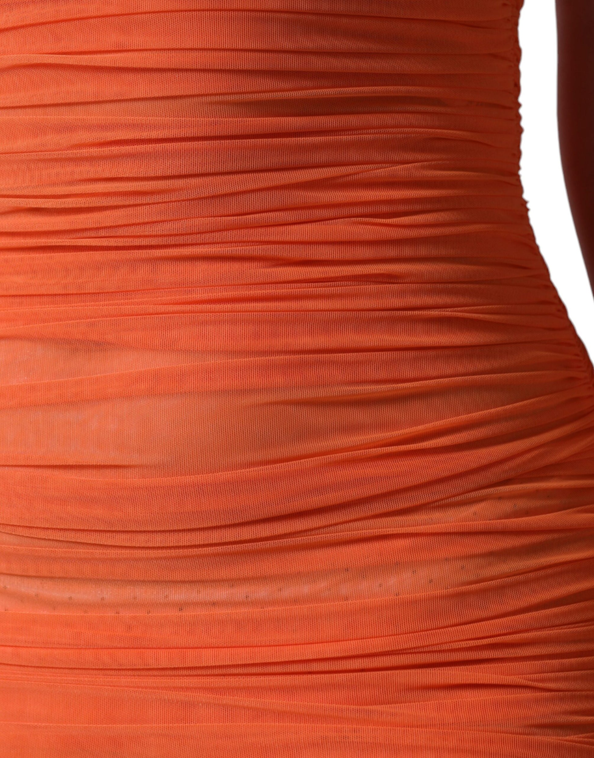 Oranges, figurbetontes Minikleid aus Nylon