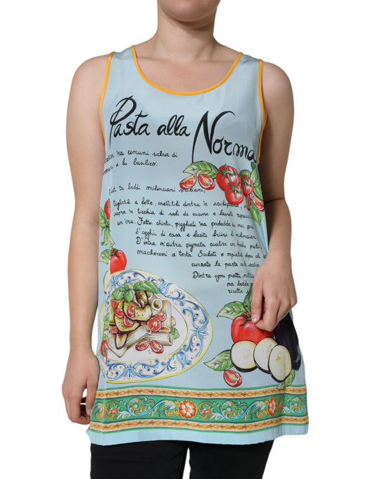 Mehrfarbiges Tanktop mit Pasta Alla Norma-Print