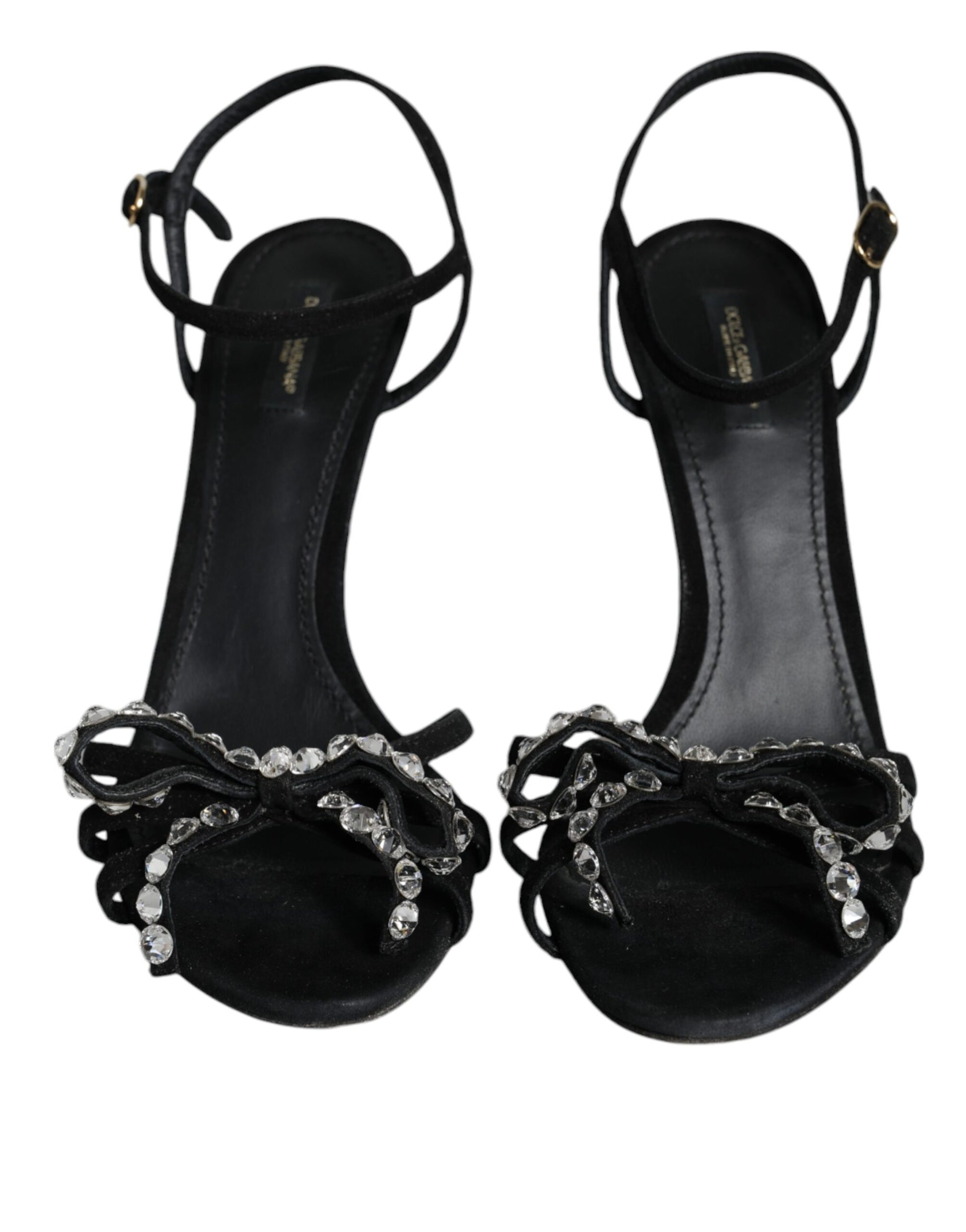 Schwarze Wildleder Kristalle KEIRA Sandalen Schuhe