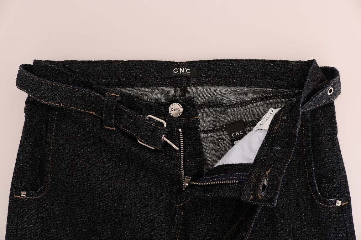 Svelte Slim-Jeans aus dunkelblauer Baumwolle