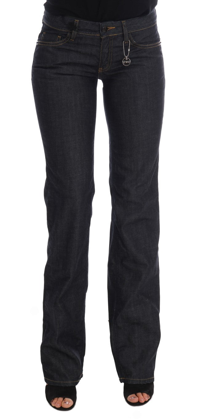 Schicke dunkelblaue Straight Fit Jeans