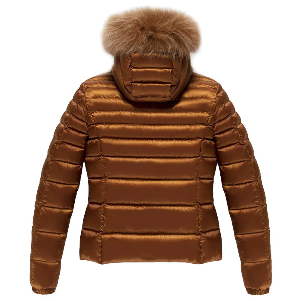 Orangefarbene Nylonjacke für Damen