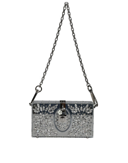 Silberne Plexiglas-Clutch, Mini-Abendtasche