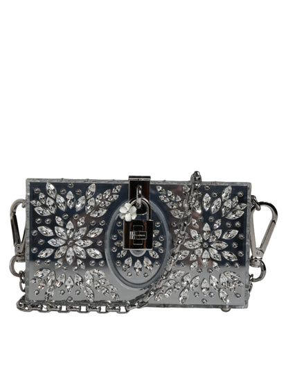 Silberne Plexiglas-Clutch, Mini-Abendtasche