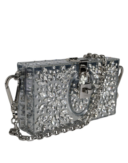 Silberne Plexiglas-Clutch, Mini-Abendtasche