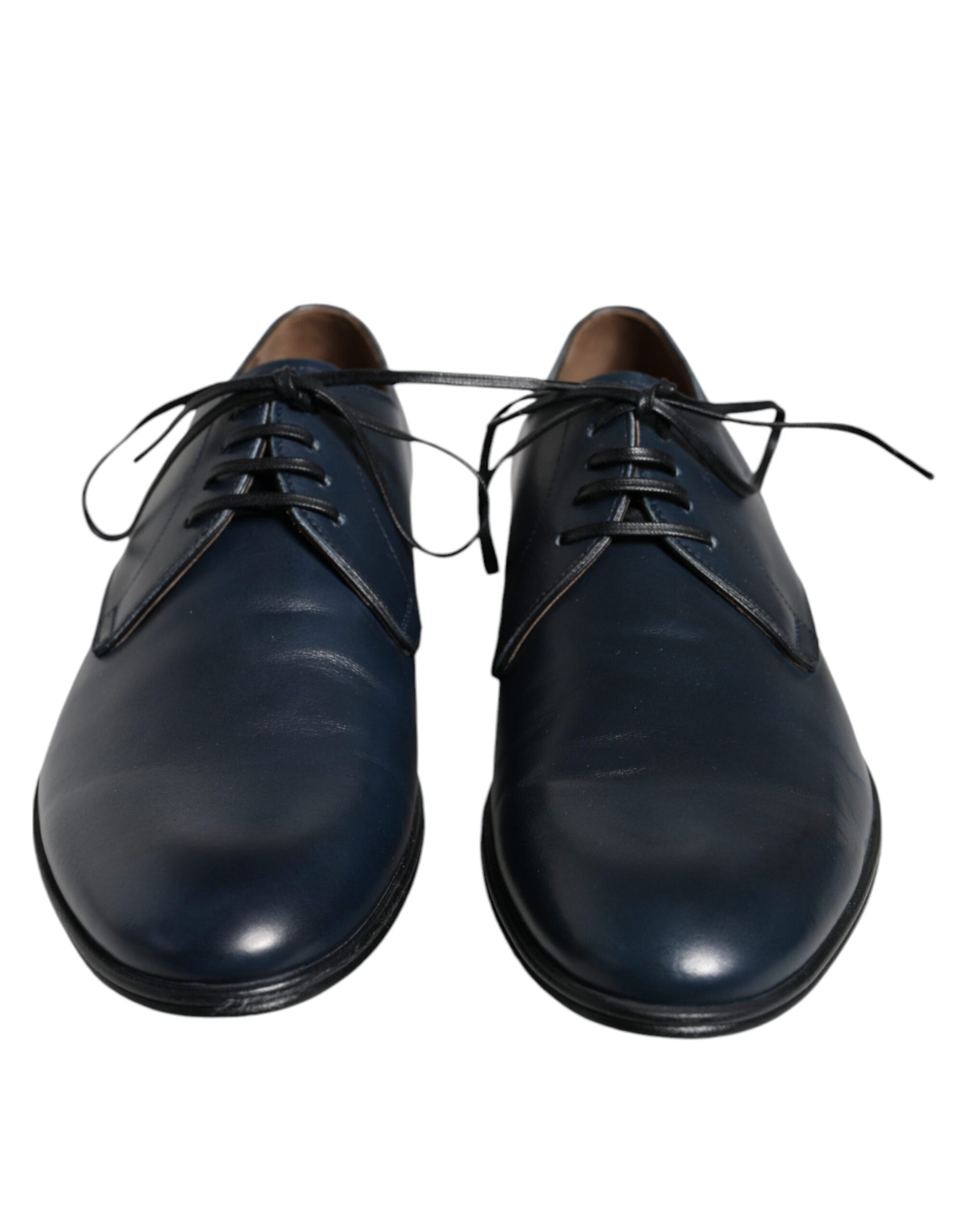 Marineblaue Derby-Schuhe aus Leder für formelle Anlässe