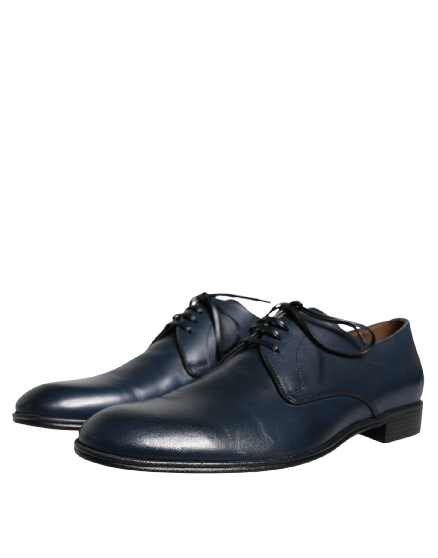 Marineblaue Derby-Schuhe aus Leder für formelle Anlässe