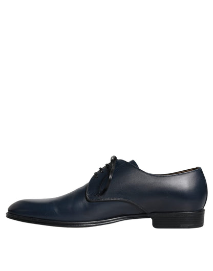 Marineblaue Derby-Schuhe aus Leder für formelle Anlässe