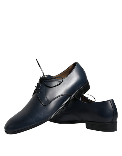 Marineblaue Derby-Schuhe aus Leder für formelle Anlässe