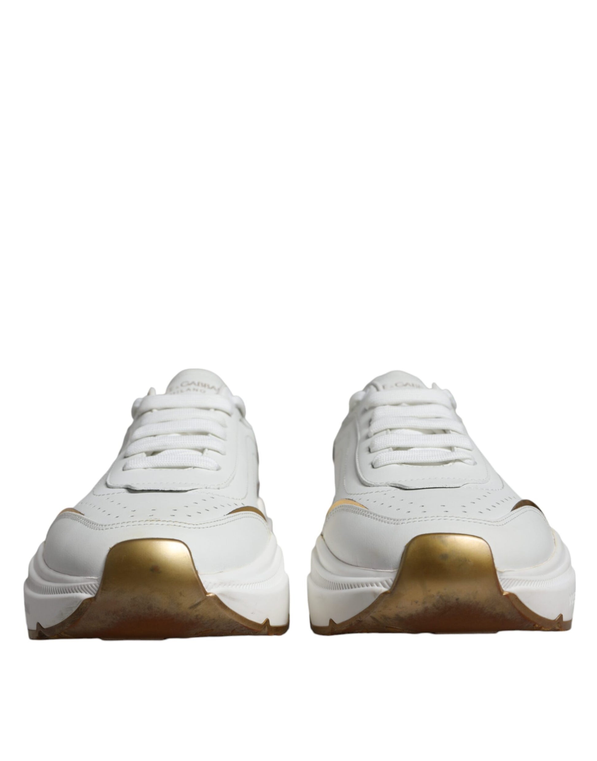 Weißgoldene DAYMASTER Leder-Sneakers