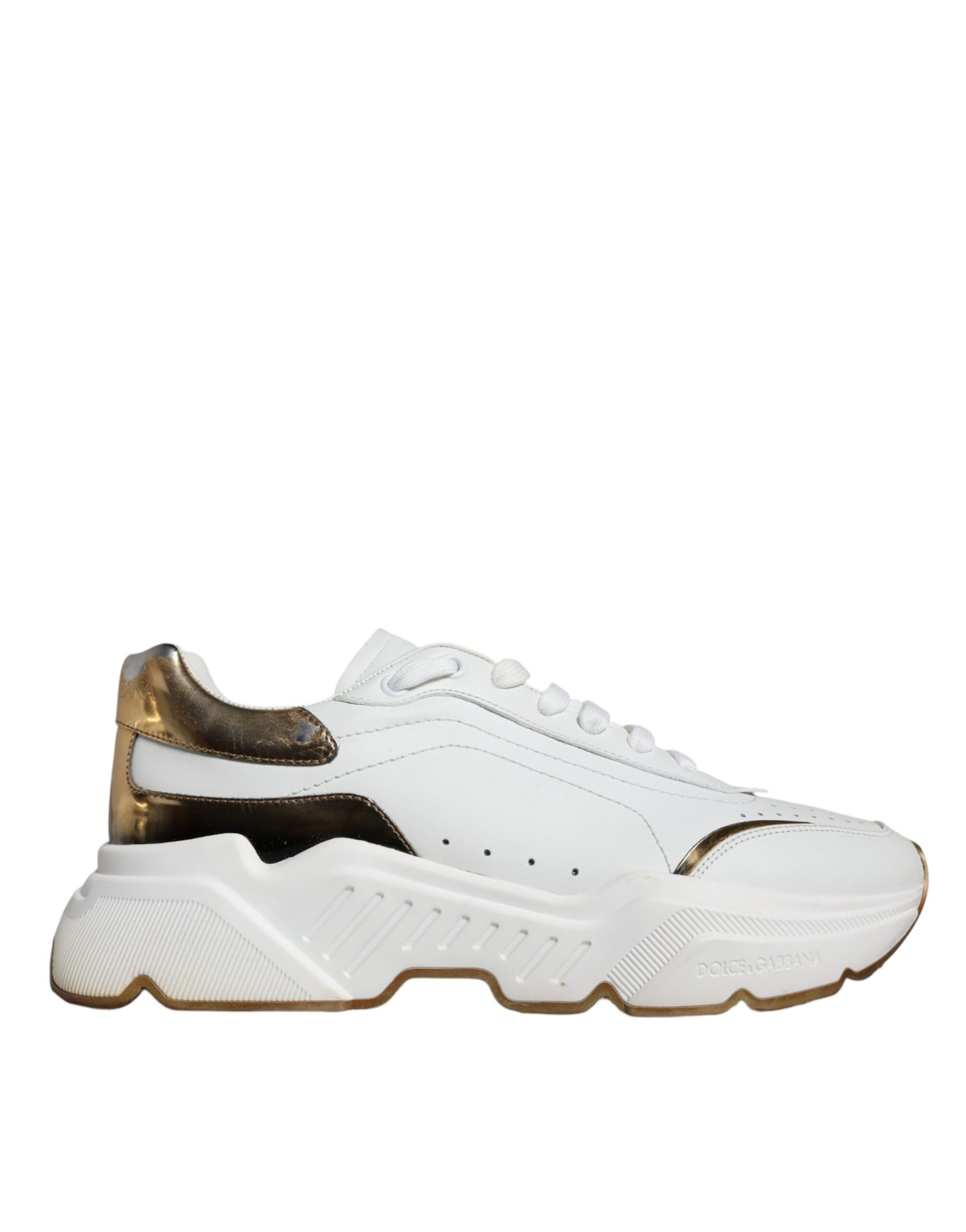 Weißgoldene DAYMASTER Leder-Sneakers