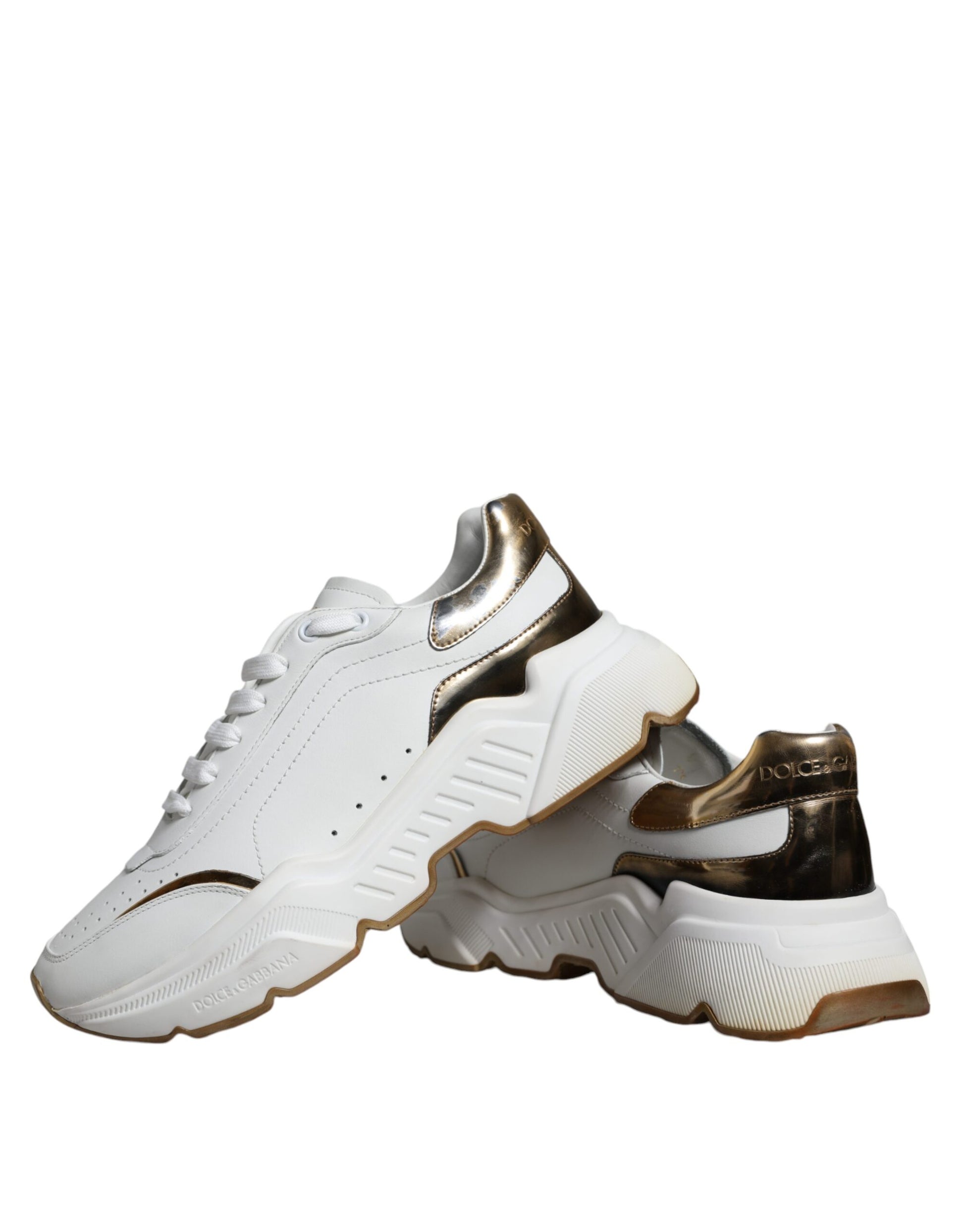 Weißgoldene DAYMASTER Leder-Sneakers