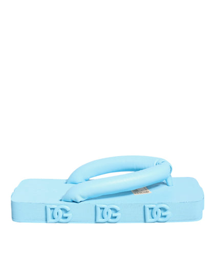 Hellblaue Gummi-Slides Flats Sandalen Schuhe