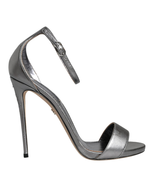 Silber KEIRA Heels Knöchelriemen Sandalen Schuhe