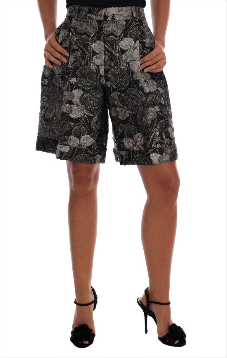 Elegante Shorts aus Brokat mit hoher Taille