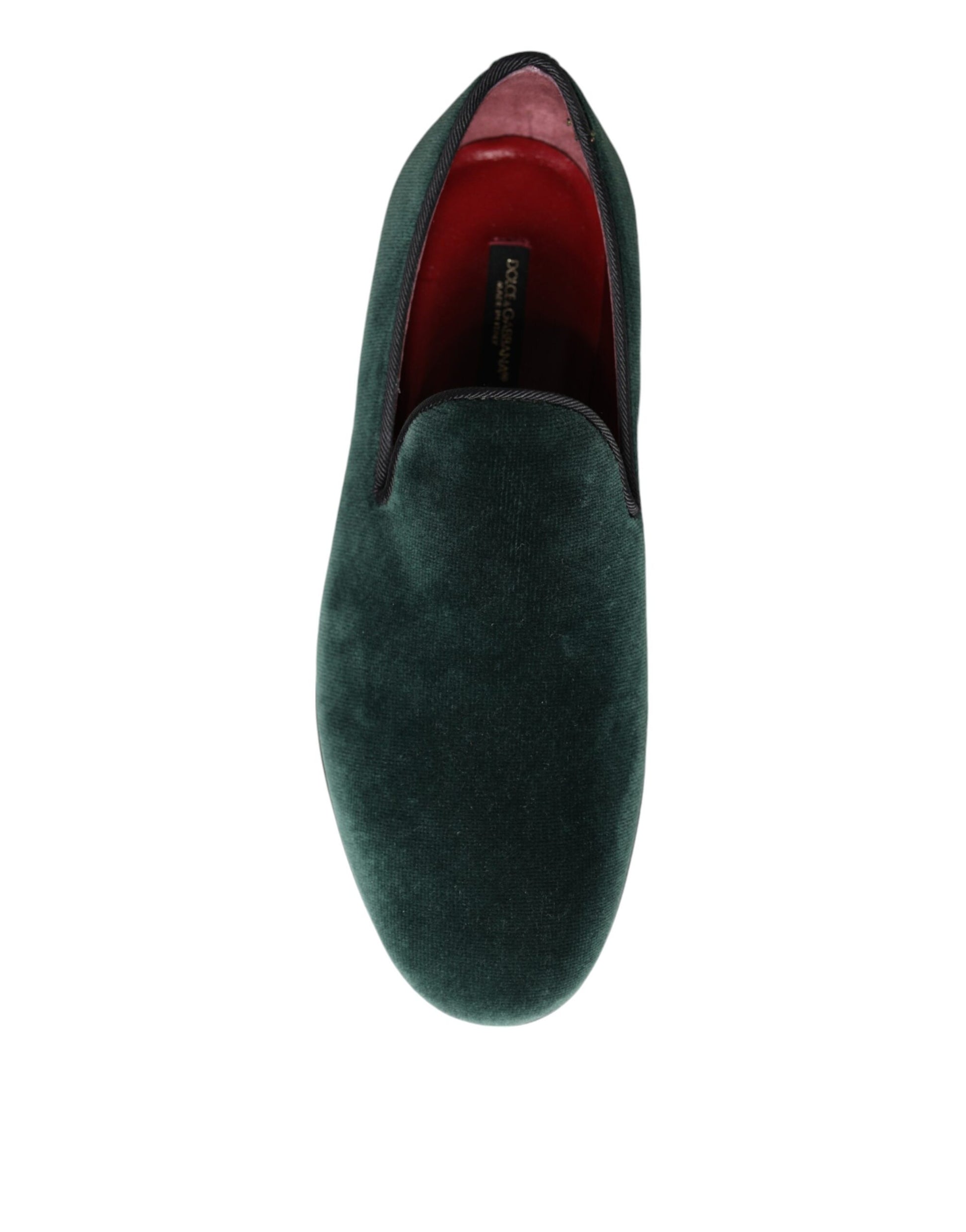 Green Velvet Slip On Loafers Flats Shoes