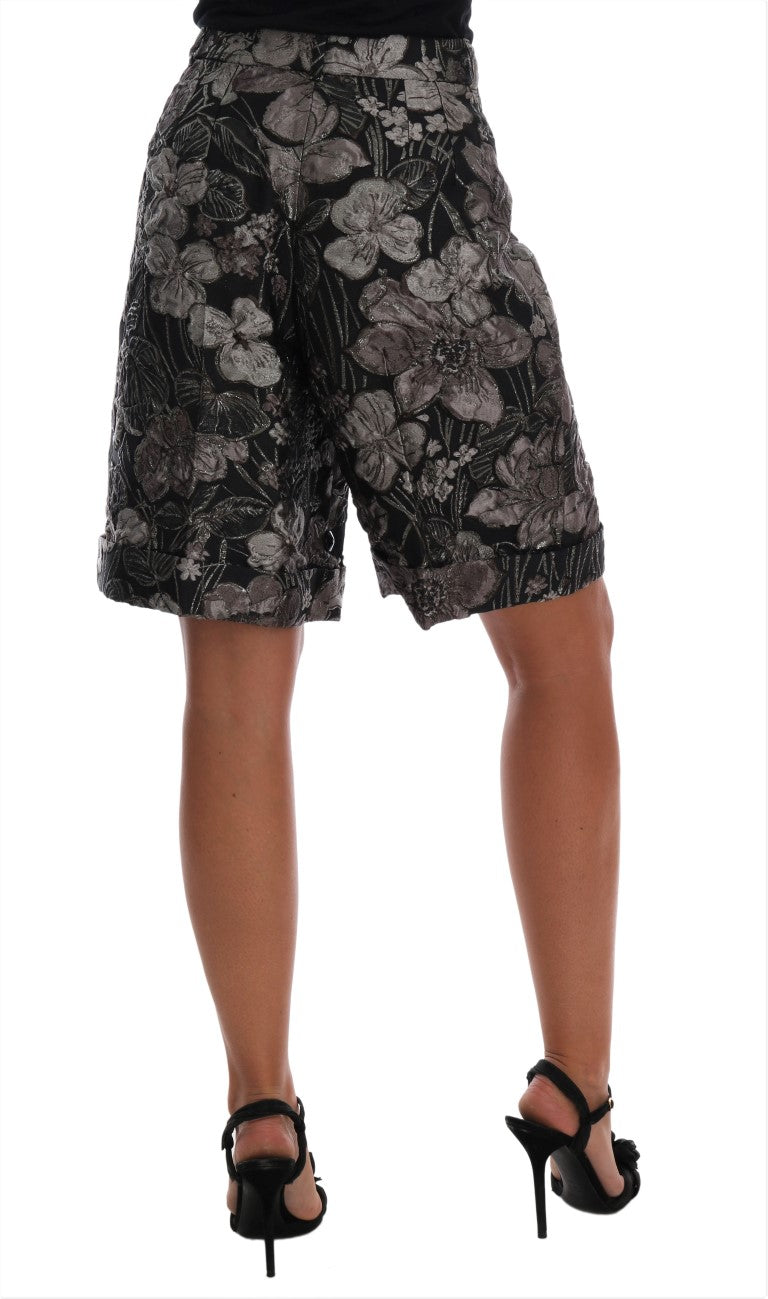 Elegante Shorts aus Brokat mit hoher Taille