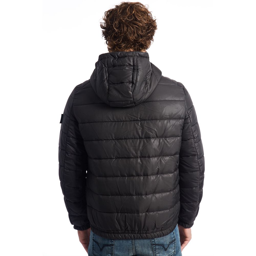 Black Polyester Men Jacket